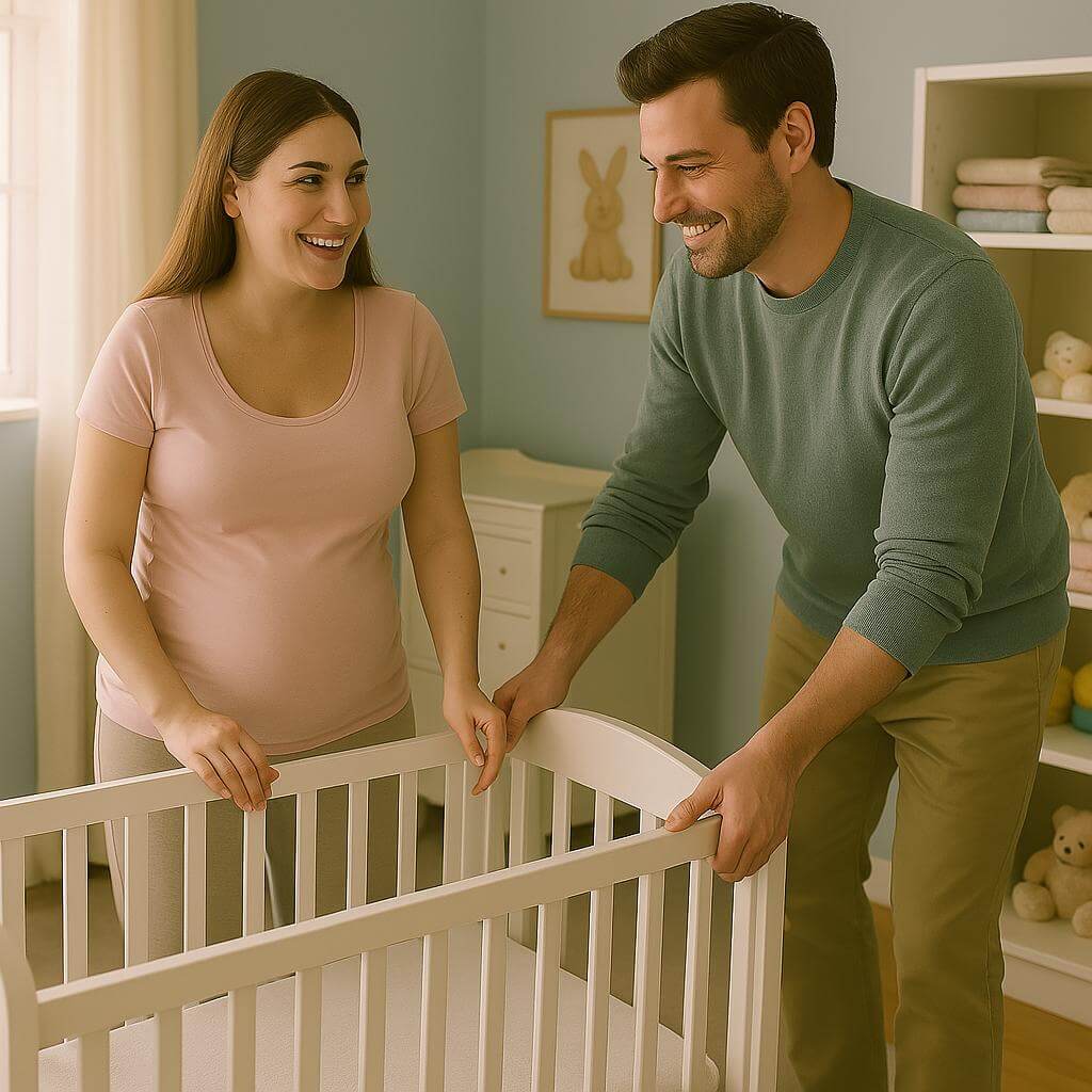 A pregnant woman with ADHD enjoying a peaceful and joyful moment with her baby, surrounded by love and support from her family. The image reflects emotional stability, reassurance, and the importance of a strong support system—including her partner and loved ones—helping her navigate ADHD during pregnancy with confidence and care.