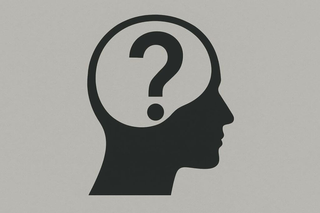 A silhouette of a human head with a question mark inside, symbolizing the evolving understanding of autism through the lens of neurodiversity and the shift from traditional pathology-based views.