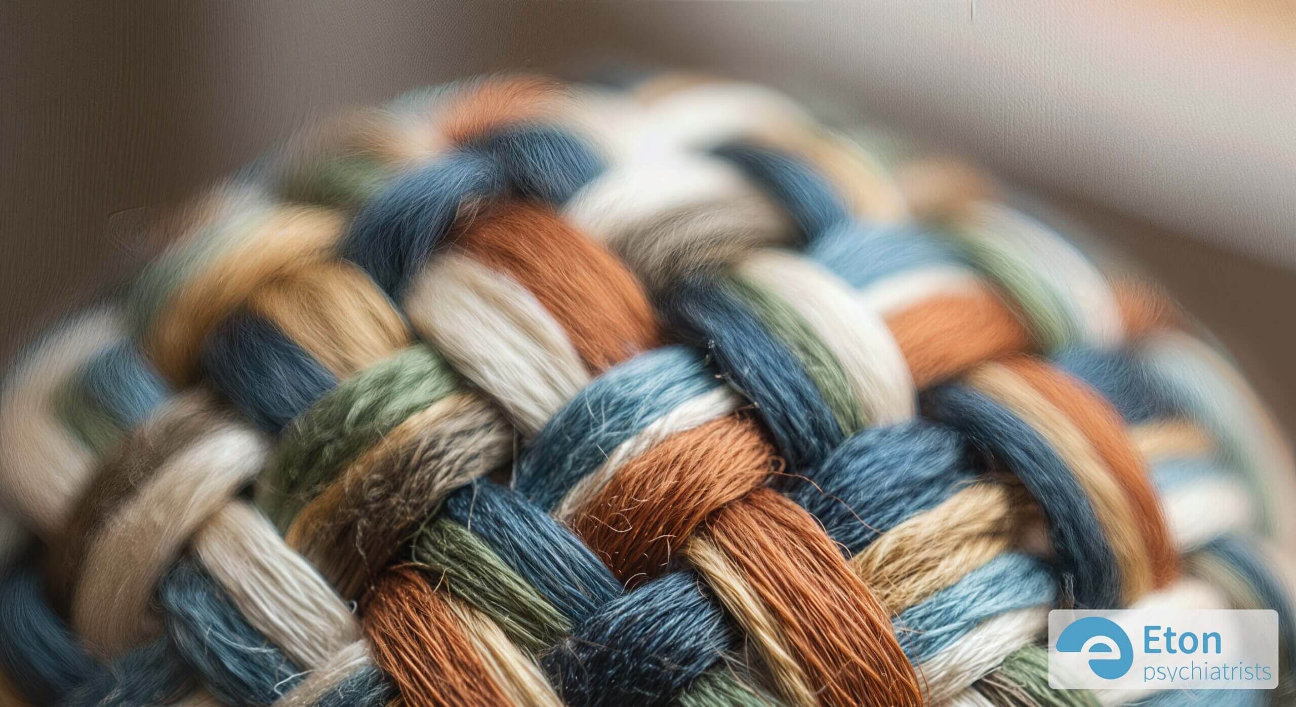 A close-up of colorful threads woven together, symbolizing the interconnected spectrum of neurodiversity.